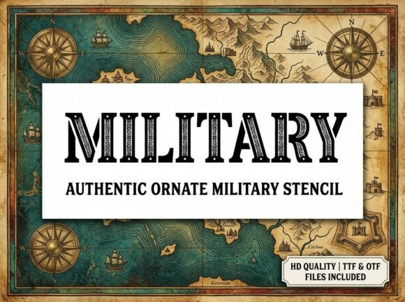 Military: Commanding Attention with Ornate Stencil Authority